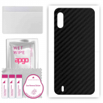 apgo Protective Skin Sticker for the back compatible with Wiko Y81, Wrap Film, Foil, Vinyl - Pattern Carbon Black