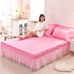 Nėriniuota Neslystanti Sijoninė Lovos Apdangalas Klostuotu Kra&scaron;tu Skaidri Marlė Dilimui Atspari Lovos Dangalas Namų Čiužinio Apsauginė Dangtis Patalynė 120x200cm bed skirt white