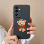 Telefono dėklo dangteliai, skirti Samsung Galaxy S24 Ultra F15 S24+ A55 A15 M15 Cute Bear Animacinio modelio smūgiams atsparus silikoninis mink&scaron;tas auk&scaron;tos kokybės buferis, skirtas Samsung Samsung Galaxy M15