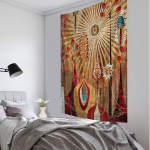 Drugelio gėlių gobelenas, pakabinamas ant sienos Indijos menas paplūdimio rank&scaron;luostis Bohemi&scaron;kas psichodelinis čiužinys miegamojo namų dekoras 230x180CM