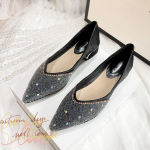 Moteri&scaron;ki vienviečiai batai vasariniai mažo kvapo Feng shui Drill smaili storio kulno Auk&scaron;takulniai vienviečiai batai Moteri&scaron;ki prancūzi&scaron;ki didelio dydžio moteri&scaron;ki batai 33