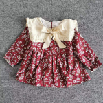 Vaiki&scaron;ki drabužiai Mergaitėms Rudens Žiemos Nauja Suknelė ilgomis rankovėmis Kūdikių Mergaitės Kūdikių Gėlių Princesės Suknelė Mergaičių Drabužiai 80cm raudona