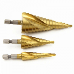 9/6/3 vnt HSS titanu dengtas žingsninis grąžtas greitaeigis plieninis metalinis medinis skylių pjovimo kūgio gręžimo įrankis 6PCS-2SET