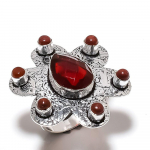 Mozambique Garnet Gemstone Handmade 925 Sterling Silver Jewelry Ring Size 7 p0u13