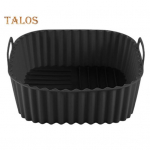Silikono oro gruzdintuvės krep&scaron;elio padėklas Kvadratinis daugkartinis silikoninis puodas 7QT oro gruzdintuvui BPA neturintis garų krosnelės įdėklas Easy Clean Air Fryer priedas su rankenomis raudona