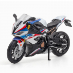 1/12 BMW S1000RR motociklo žaislas RMZ City Diecast metalinis lenktynių modelis Super Sport miniatiūrų kolekcija dovana berniukams balta