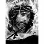 Pasidaryk pats deimantinė tapyba Jėzus kryželiu rinkinys mozaikos menas deimantinė tapyba pilnas apskritimas/kvadratas deimantas namų dekoracija Round 50x70cm