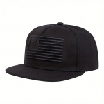 Vaikams Amerikos vėliavos siuvinėjimas Snapback kepurė Reguliuojama medvilnė beisbolo kepurė berniukams Mergaitėms Hip Hop kepurės Kelioninės kepurės juoda