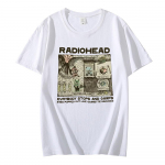 Mar&scaron;kinėliai Spaudiniai Radiohead Rock Boy Cotton Vyri&scaron;ki moteri&scaron;ki trumpomis rankovėmis Harajuku Hip Hop Couple O-Neck Madingi Kawaii Oversized Tops S