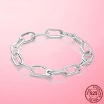 Originali aukso spalvos Me apyranke 925 Silver Me Lobster Clasp Chain Link Moteri&scaron;ka apyranke juvelyrikos gaminimo dovana 18cm