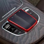 TPU Car Center Control pelės ekrano apsauginis dangtelis skirtas Mercedes Benz E Class 19-23 C Class 19-21 GLC 20-22 EQC 20-23 raudona