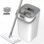 &bdquo;Floor Magic Flat Squeeze Mop&ldquo; su kibiru &bdquo;Lazy Cleaning Mop Microfiber 360&ldquo; besisukanti savaime susisukanti &scaron;luota namų valymas mėlyna