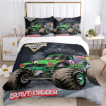 Animacinis Monster Truck Visų sezonų antklodės užvalkalas, patalynės komplektai, mink&scaron;tas pledo užvalkalas ir užvalkalai pagalvėms, viengulis, dvigulis, Queen, King AU Double 180x210cm