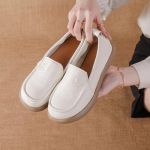 Moteri&scaron;ki laisvalaikio platforma Loafers Batai Patogus darbas Verslo batai Odiniai batai Moterims Butas vairavimas Vaik&scaron;čiojimas Suknelė Batai Penny Loafers 35 balta