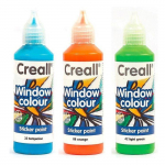 3 peintures repositionnables pour vitres 80 ml - bleu turquoise-orange-vert clair įvairiaspalvis