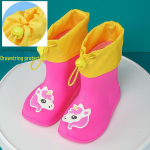 Vaiki&scaron;ki, vandeniui atsparūs animaciniai PVC neslystantys batai su aksominiu pamu&scaron;alu 14 cm Inner Length (Size 19-21)