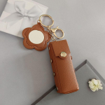 Ne&scaron;iojamas odinis lūpdažio krep&scaron;ys makiažo dėklas lūpų balzamo krep&scaron;ys raktų pakabuko laikiklis kūrybingas lūpdažių apsauginis dangtelis su veidrodėliu dovanos