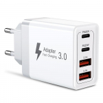 40W USB C įkroviklis Greitas įkrovimas USB Type C sieninis įkroviklio adapteris PD QC3.0 Greitasis įkrovimas skirtas iPhone Samsung S23 S21 ne&scaron;iojamajam kompiuteriui plan&scaron;etiniam kompiuteriui EU Plug balta