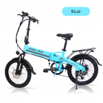 ORLMS S9 mėlynas/juodas/pilkas 500 W variklis + 48 V 13 Ah baterija 20 * 1,95 colio padanga Ximano 7 pavarų diskiniais stabdžiais sulankstomas elektrinis dviratis mėlyna