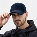 Keturių sezonų vyri&scaron;kos ir moteri&scaron;kos vienspalvės plautos medvilnės auk&scaron;čiausios klasės beisbolo kepuraitės, europieti&scaron;ko ir amerikieti&scaron;ko stiliaus, kieto vir&scaron;aus, lenktas, lauko sportui, nuo saulės Adjustable tamsiai mėlyna