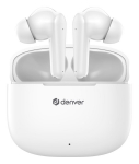 Denver TWE-48W - belaidės Bluetooth ausinės, Denver balta