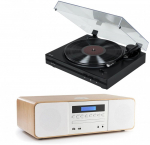 Stereo grotuvas / skaitmeninė mini sistema su patefonu THOMSON TT350 ir MIC201, Thomson juoda