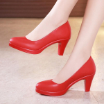 Moteri&scaron;ki batai Nauji Natūralios odos Moteri&scaron;ki auk&scaron;takulniai smailianosiai stiletto sekso didelio dydžio biuro batai 42 red