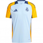 Adidas Real Madrid SS24 Spalvų blokų patogūs madingi apvalios i&scaron;kirptės trumpomis rankovėmis futbolo mar&scaron;kinėliai Vyri&scaron;ki vir&scaron;utiniai drabužiai Mėlyni IT5125 3XL