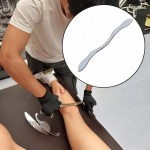 Ergonomic Gua Sha Board in Stainless Steel for Body Massage Targeting Back Arms 36cm
