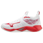Mizuno Wave Dimension Neslystantys Patvarūs Žemi Tinklinio Bateliai Unisex Bateliai Balti Raudoni V1GC224067 45