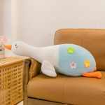 Miela vy&scaron;nių žiedų žąsies dekoratyvinė pagalvėlė pliu&scaron;inis žaislas mergaitei lovai miegoti lėlė naktinio turgaus prekystalio lėlė 70cm（0.45kg） mėlyna