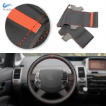 Automobilių priedai Vairo dangtis Odinė apdaila Juoda su raudona juostele Skirtas Toyota Prius 20 XW20 2004 2005 2006 2007 2008 m.