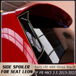 2 vnt. Automobilio lango apdailos lūpų spoileris Seat Leon 5F FR Mk3 MK3.5 Galinio stogo sparnas &Scaron;oninis kra&scaron;tas Galinės lūpos Vertikalus galinis Gloss Black