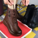 Mada Prabangūs Moteri&scaron;ki Batai Nauji Odiniai Aulinukai Dizainerio Platforminiai Moteri&scaron;ki Batai Retro Laisvalaikio Batai Moterims Chelsea Batai Botas Mujer 37 ruda