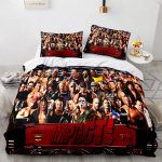 3D Spausdintas WWE Imtynių Žaidimo Patalynės Komplektas Berniukams Mergaitėms Dvigulė Karalienės Dydžio Antklodės Užvalkalas Pagalvės Užvalkalas Lovai Vaikams Suaugusiems Namų Tekstilė EU Single(135*200cm)3pcs black