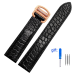 Krokodilo odos dirželis Cartier Solo Tank Londonui Tikra oda Juoda Ruda Laikrodžio dirželis Vyrams Moterims 16mm 18mm 20mm 22mm 24mm 23mm black