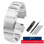 Skirta Casio G-SHOCK GST-B200 apyrankei gstb200 Kietas nerūdijantis plienas 24x16mm laikrodžio apyrankė Greito atsegimo metalinė Vyri&scaron;ka rie&scaron;o juosta apyrankė GST-B200 strap sidabras