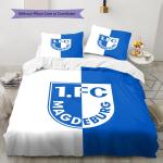 1. FC Magdeburg ra&scaron;to patalynė, Antklodės komplektas, Antklodės užvalkalas, Pagalvės užvalkalas, Namų gimtadienio dovana (1 * antklodės užvalkalas + 2 * pagalvės užvalkalai, be &scaron;erdies) 135x200cm