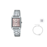 CASIO moteri&scaron;kas rožinis laikrodis LTP-V007D-4E- Pink gray