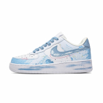 Nike Air Force 1 Cloud Galaxy, Footprint Innovation Cow Leather Low top Skateboard Shoes Unisex Sky Blue CW2288-111(Team726-) 39 white