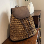 Vasaros moteri&scaron;kos rai&scaron;telės &scaron;iaudinė kuprinė Dieninė audimo pečių krep&scaron;ys maža kuprinė Mochila 32cm*14cm*33cm