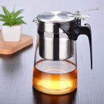 750 ml stiklinis arbatinukas, atsparus kar&scaron;čiui, su 304 nerūdijančio plieno arbatos užplikymo filtru oolong, žaliosios, juodosios ir pu-erh arbatai Dull