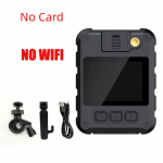 Policijos kūno kamera - WiFi HD DVR, IR naktinis matymas, Mini vaizdo kamera, IP65 atsparus vandeniui sportinis DV 【No Wifi 】No Card juoda