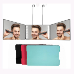 Reguliuojamas LED sulankstomas makiažo veidrodis - I&scaron;traukiamas, trijų pusių kabinamas dizainas Small Rearview Hairdressing Mirror without Light juoda