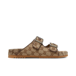 Gucci basutės dirželis 'Smėlio spalvos monograma' (Unisex) Smėlio spalvos / Juodos spalvos paslystamos &scaron;lepetės 658020 2HK60 9791 40.0 brown