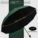 130cm Itin didelis trigubai sulankstomas skėtis nuo lietaus ir saulės Efektyvi apsauga nuo lietaus Efektyvus atsparumas vėjui Atsparumas UV spinduliams žalia