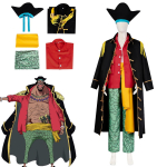 Cosplay ONE PIECE juodabarzdžio cosplay, Helovino cosplay, dviejų matmenų juodabarzdžio cosplay pilnas komplektas XXXL red