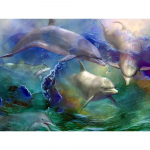 Deimantų tapyba Gyvūnai Delfinų ra&scaron;tas Karoliukų siuvinėjimas Deimantinis siuvinėjimas Delfinų tapybos mozaika 20X30CM