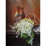 Deimantinis paveikslas Gėlė Slėnio lelija Kalnų kri&scaron;tolinis siuvinėjimas Siuvinėjimas Gėlė Namų apdaila 20X30CM