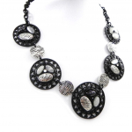 NOA [H9049] - Collier Cr&eacute;ateur 'Carmen' gris noir pilka